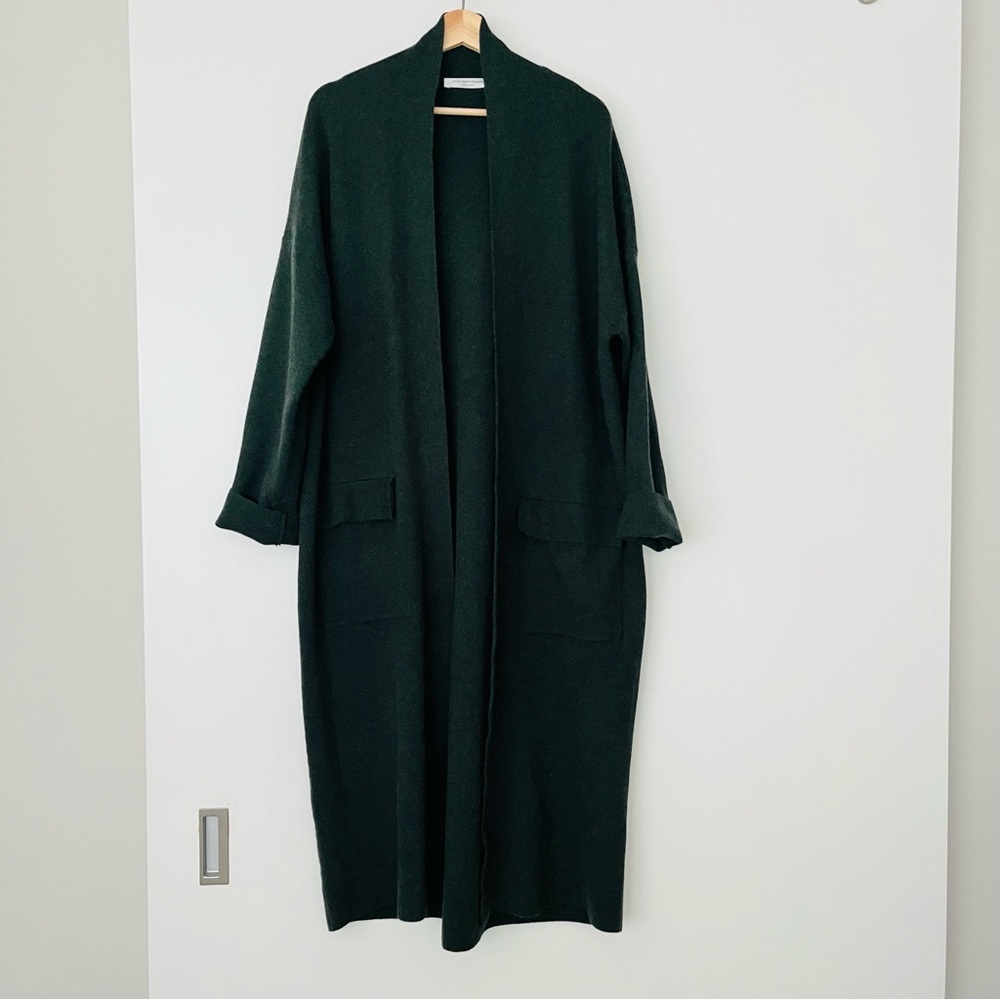 Simons Contemporaire Longline Duster Cardigan - Forest Green, Size Large